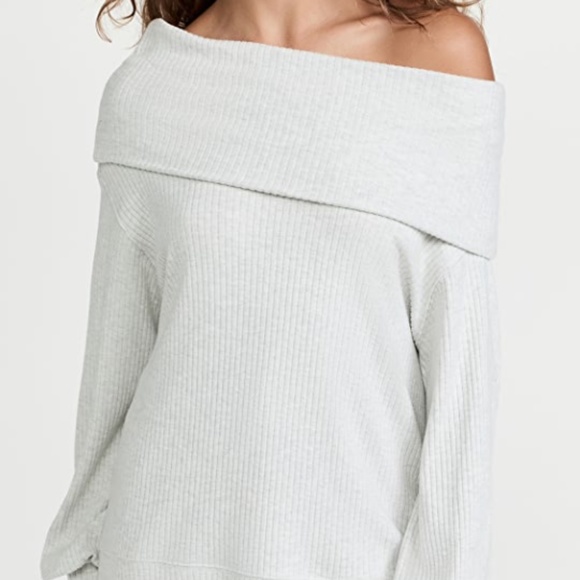 Velvet by Graham & Spencer - Ruth Off-the-shoulder Sweater In Ash Gray (NWT) - Picture 2 of 6